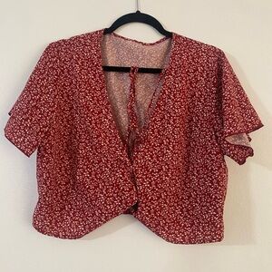 Floral Red Women's Top